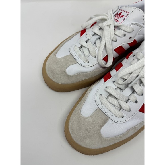 Adidas Red White Platform Samba Sneakers